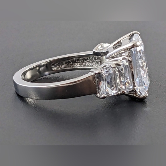 Emerald Cut CZ Polished Stainless Steel Ring - Picture 9 of 9